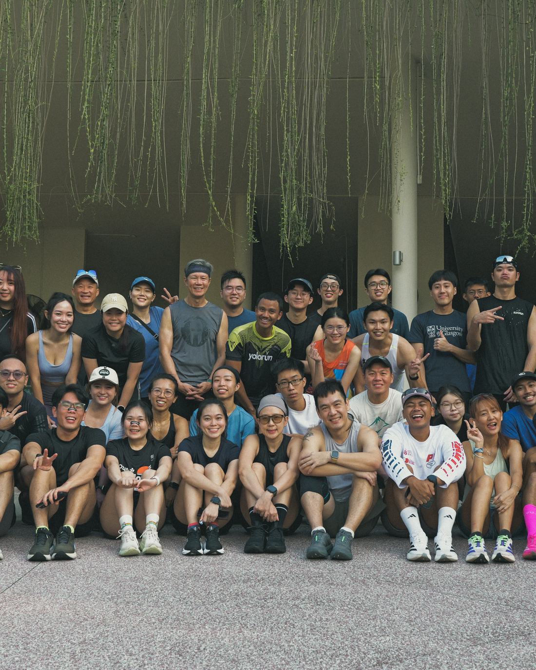 The start line. The whole group before setting off